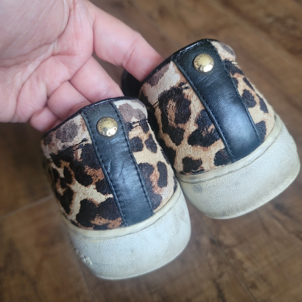 MICHAEL Kors Slip On Leopard Print Calf Hair Sneakers Flats Size 7M - Picture 12 of 16